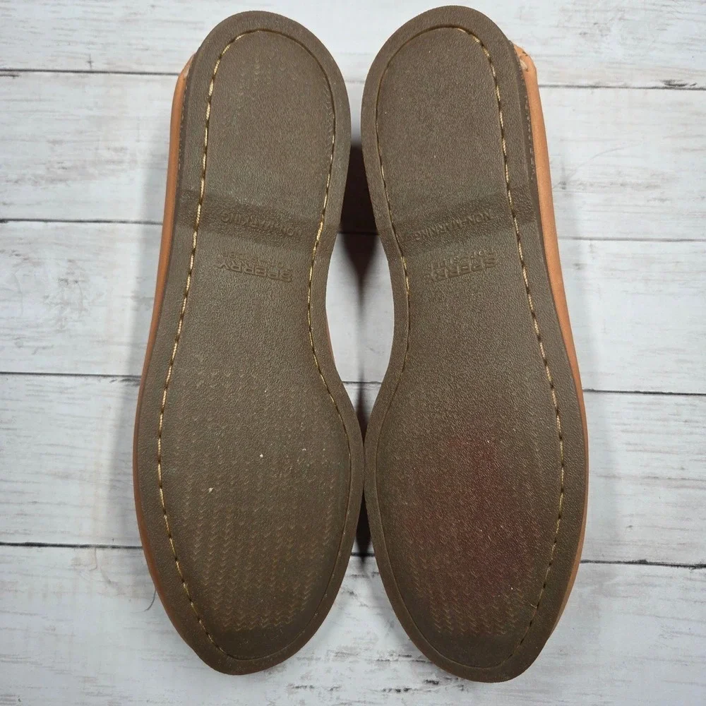 Sperry Top-Sider Authentic Original Boat Shoe Mens 12M Tan Leather Moc-Toe